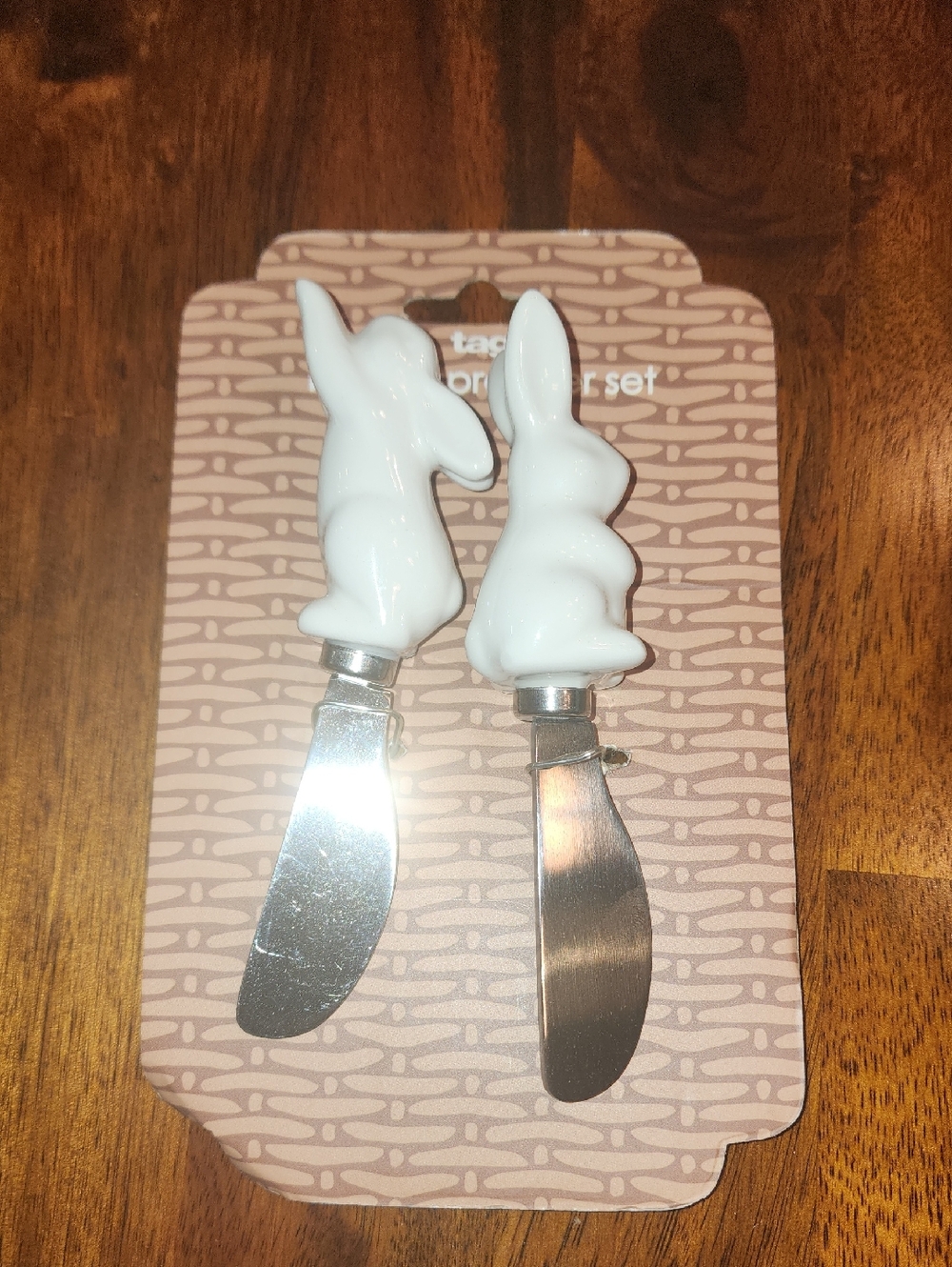 TAG Ceramics Set Of Two Ceramic Bunny Spreaders - White NIB